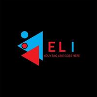 conception créative du logo de la lettre eli avec graphique vectoriel