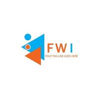 conception créative de logo de lettre fwi avec graphique vectoriel