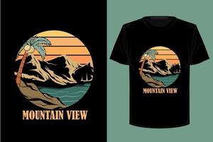 conception de t-shirt vintage rétro vue sur la montagne vecteur