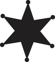 icône étoile de shérif sur fond blanc. icône étoile plate style.sheriff pour la conception, le logo, l'application, l'interface utilisateur de votre site Web. symbole d'étoile de shérif. signe d'étoile de shérif noir. vecteur