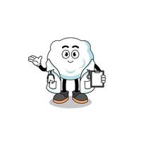 mascotte de dessin animé du médecin des nuages vecteur
