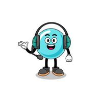 mascotte illustration de bulle en tant que service client vecteur