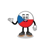 caricature de république tchèque avec pose de bienvenue vecteur