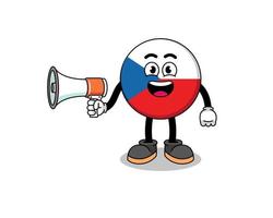 illustration de dessin animé de la république tchèque tenant un mégaphone vecteur