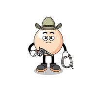 mascotte de personnage de perle en tant que cow-boy vecteur