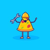 vecteur de personnage de dessin animé de réparateur de pizza