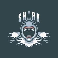 illustration de mascotte animale requin esport vecteur