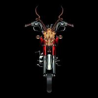 crâne d'antilope sur une moto vecteur