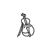 doodle de ligne organique dessinée à la main de divertissement dinstrument de musique keman vecteur