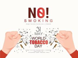 concept d'illustration vectorielle de non-fumeur et journée mondiale sans tabac vecteur