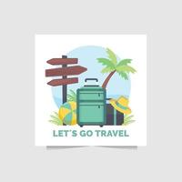 voyage, illustration de vacances avec un design plat vecteur