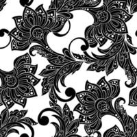 fond de vecteur floral de style batik indien motif vintage