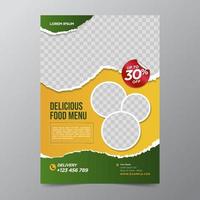 modèle de conception de flyer de nourriture et de restaurant vecteur