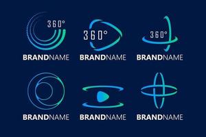 ensemble de logos de technologie à 360 degrés vecteur