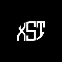 conception de lettre xst. création de logo de lettre xst sur fond noir. concept de logo de lettre initiales créatives xst. conception de lettre xst. création de logo de lettre xst sur fond noir. X vecteur