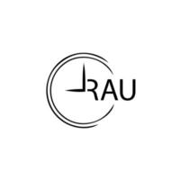 création de logo de lettre rau sur fond blanc. concept de logo de lettre initiales créatives rau. conception de lettre rau. vecteur