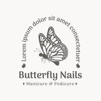 papillon esthétique salon de beauté ongles logo vecteur