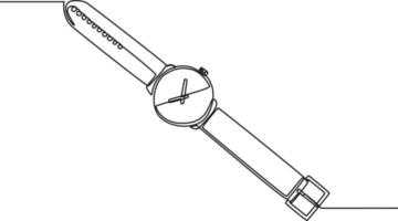 dessin en ligne continue unique de la montre de luxe pour hommes. montres. illustration vectorielle graphique de conception de dessin à une ligne moderne. vecteur