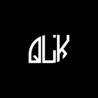 création de logo de lettre qlk sur fond noir. concept de logo de lettre initiales créatives qlk. création de lettre vectorielle qlk. vecteur