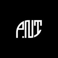 création de logo de lettre pnt sur fond noir. concept de logo de lettre initiales créatives pnt. conception de lettre vectorielle pnt. vecteur