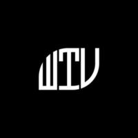 création de logo de lettre wtv sur fond noir. concept de logo de lettre initiales créatives wtv. conception de lettre wtv. vecteur