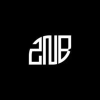 création de logo de lettre znb sur fond noir. concept de logo de lettre initiales créatives znb. conception de lettre znb. vecteur