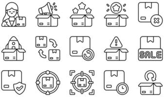 ensemble d'icônes vectorielles liées à la gestion des produits. contient des icônes telles que chef de produit, qualité, rejet, libération, retour, chaîne d'approvisionnement, etc. vecteur