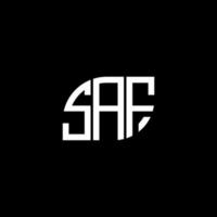 création de logo de lettre saf sur fond noir. concept de logo de lettre initiales créatives saf. conception de lettre sûre. vecteur