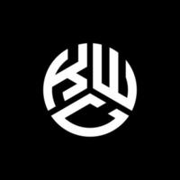 création de logo de lettre kwc sur fond noir. concept de logo de lettre initiales créatives kwc. conception de lettre kwc. vecteur