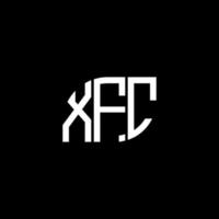 création de logo de lettre xfc sur fond noir. concept de logo de lettre initiales créatives xfc. conception de lettre xfc. vecteur