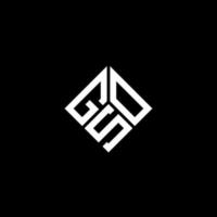 création de logo de lettre gso sur fond noir. concept de logo de lettre initiales créatives gso. conception de lettre gso. vecteur