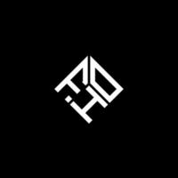 création de logo de lettre fho sur fond noir. fho concept de logo de lettre initiales créatives. conception de lettre fho. vecteur