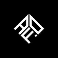 création de logo de lettre afo sur fond noir. concept de logo de lettre initiales créatives afo. conception de lettre afo. vecteur