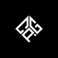 création de logo de lettre cpg sur fond noir. concept de logo de lettre initiales créatives cpg. conception de lettre cpg. vecteur
