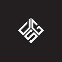 création de logo de lettre dsg sur fond noir. concept de logo de lettre initiales créatives dsg. conception de lettre dsg. vecteur