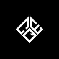 création de logo de lettre cqe sur fond noir. concept de logo de lettre initiales créatives cqe. conception de lettre cqe. vecteur