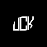 création de logo de lettre uck sur fond noir. concept de logo de lettre initiales créatives uck. conception de lettre uck. vecteur