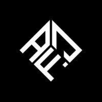 création de logo de lettre afj sur fond noir. concept de logo de lettre initiales créatives afj. conception de lettre afj. vecteur