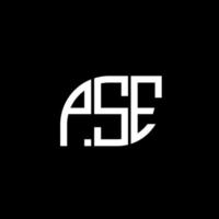 création de logo de lettre pse sur fond noir.concept de logo de lettre initiales créatives pse.conception de lettre vectorielle pse. vecteur