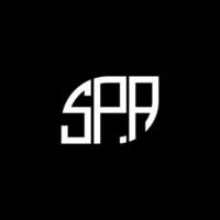 conception de lettre de spa. création de logo de lettre de spa sur fond noir. concept de logo de lettre initiales créatives spa. conception de lettre de spa. création de logo de lettre de spa sur fond noir. s vecteur