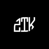 création de logo de lettre ztk sur fond noir. concept de logo de lettre initiales créatives ztk. conception de lettre ztk. vecteur