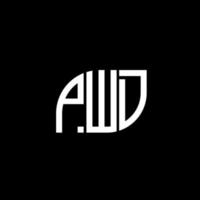 création de logo de lettre pwd sur fond noir.concept de logo de lettre initiales créatives pwd.conception de lettre vectorielle pwd. vecteur