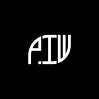 création de logo de lettre piw sur fond noir.concept de logo de lettre initiales créatives piw.conception de lettre vectorielle piw. vecteur
