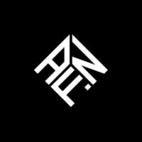 création de logo de lettre afn sur fond noir. concept de logo de lettre initiales créatives afn. conception de lettre afn. vecteur