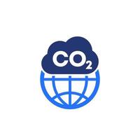 gaz co2, icône de pollution par le dioxyde de carbone vecteur