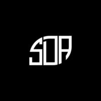 création de logo de lettre sda sur fond noir. concept de logo de lettre initiales créatives sda. conception de lettre sda. vecteur