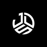création de logo de lettre jds sur fond noir. concept de logo de lettre initiales créatives jds. conception de lettre jds. vecteur