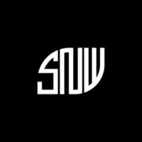 conception de lettre snw. création de logo de lettre snw sur fond noir. concept de logo de lettre initiales créatives snw. conception de lettre snw. création de logo de lettre snw sur fond noir. s vecteur
