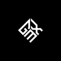 création de logo de lettre gmx sur fond noir. concept de logo de lettre initiales créatives gmx. conception de lettre gmx. vecteur