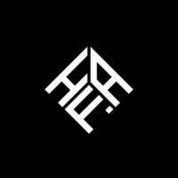 création de logo de lettre hfa sur fond noir. concept de logo de lettre initiales créatives hfa. conception de lettre hfa. vecteur